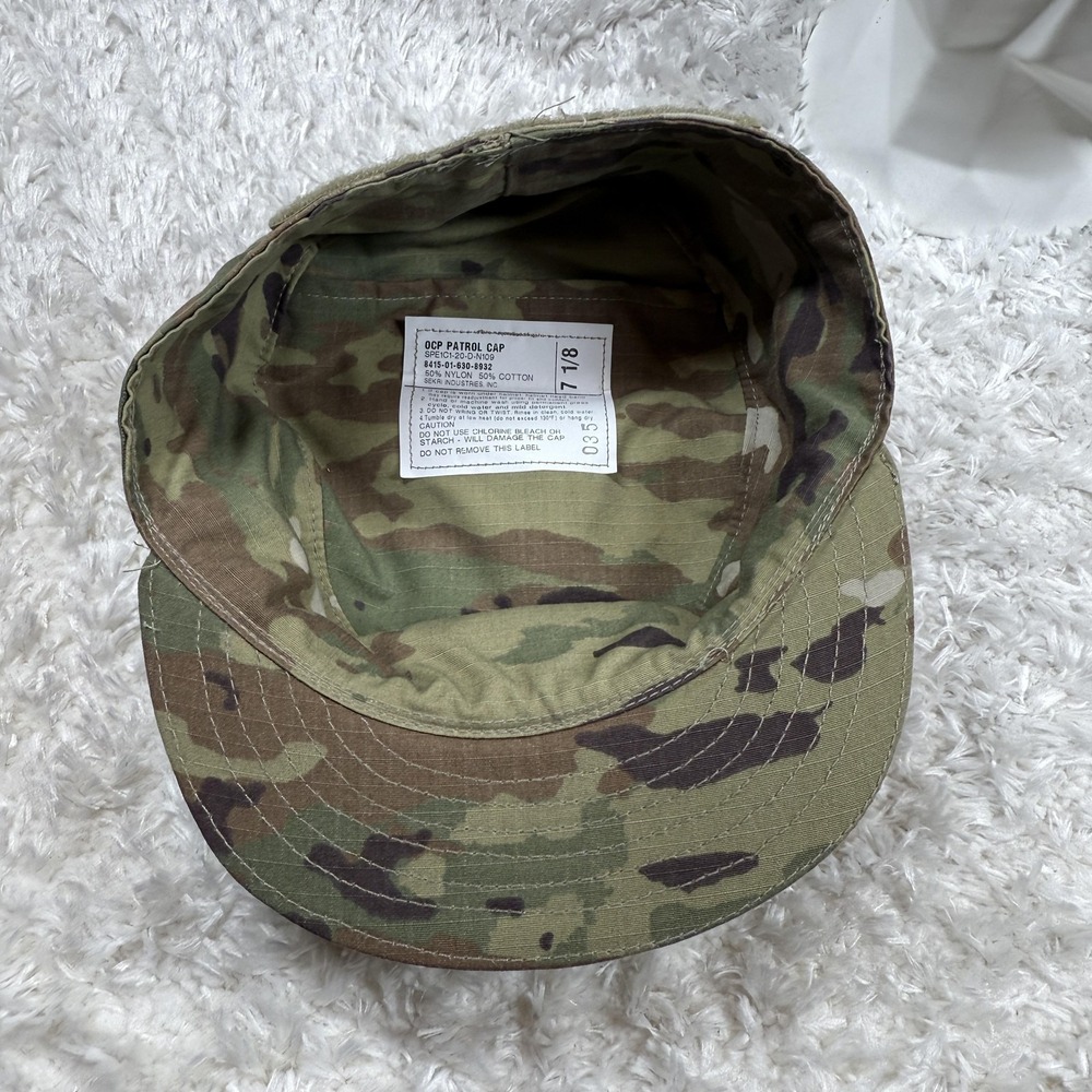 US Army Hat Cap Fitted Mens 7 1/8 Camo OCP Patrol Cap Scorpion W2 Military USGI - Picture 7 of 12